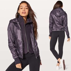 Lululemon Glyde Scuba Hoodie Jacket Womens Size 6 Boysenberry Water Resistant